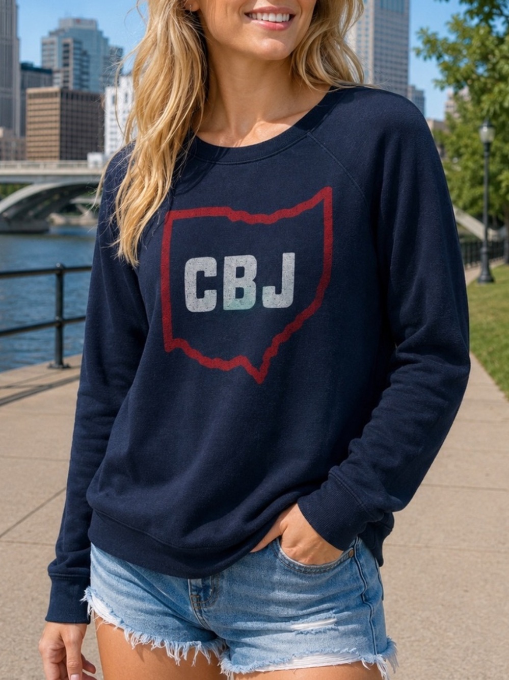 HOMAGE CBJ Ohio Crewneck Sweatshirt Navy Size M 25473